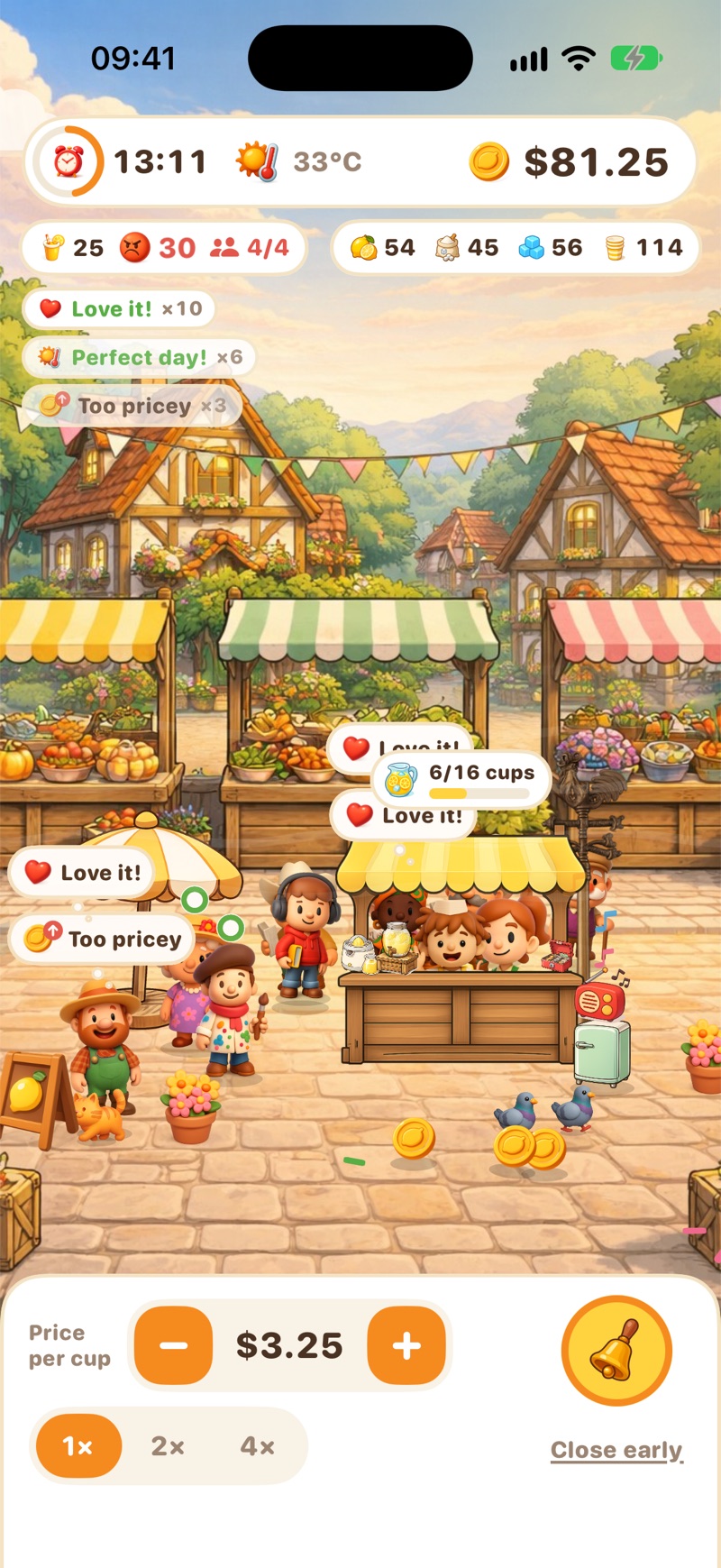 Customers at the stand